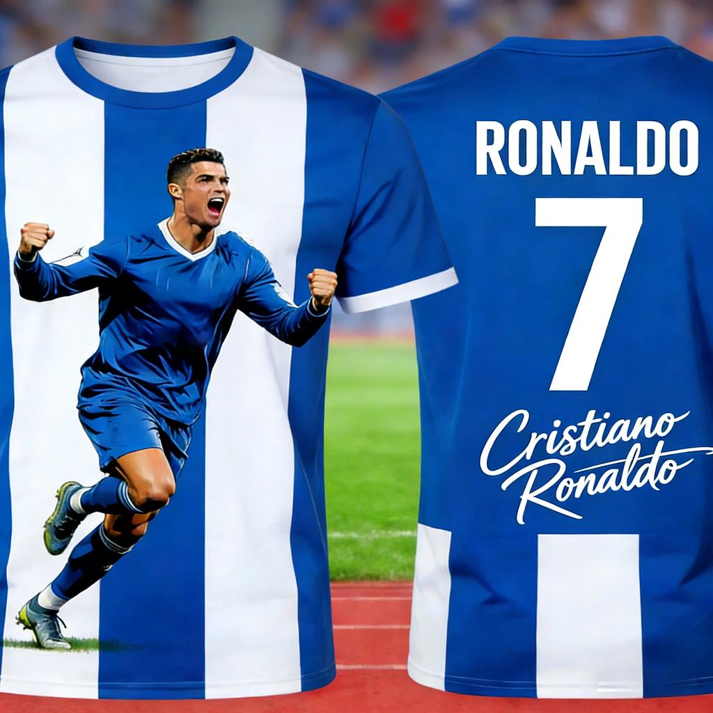 Maglia da Calcio AI Ronaldo #7 per Adulti Bambini 2026 Traspirante Comfort Estate Allenamento T-shirt da Calcio