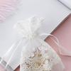 10x14cm White Flower Lace Organza Drawstring Bags 10pcs Jewelry Storage Bag Birthday Party Women Love Gift Packaging Bags