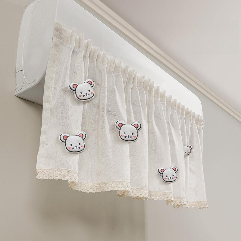 1Pc  Cute Plush Doll Deco Windbreak Curtain for Air Conditioner Summer Cover Prevent Direct Blowing Cloth Bedroom Decoration