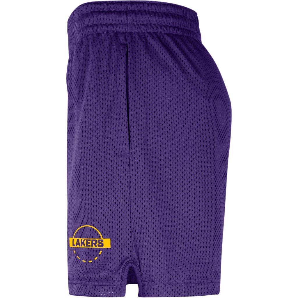 Nike X NBA Collaboration Los Angeles Lakers Mesh Elastic Logo Print Sports Shorts Men shorts HM7346-504