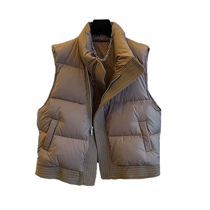 Irregular design down vest women's 2024 autumn and winter fashion vest white duck down warm outer vest