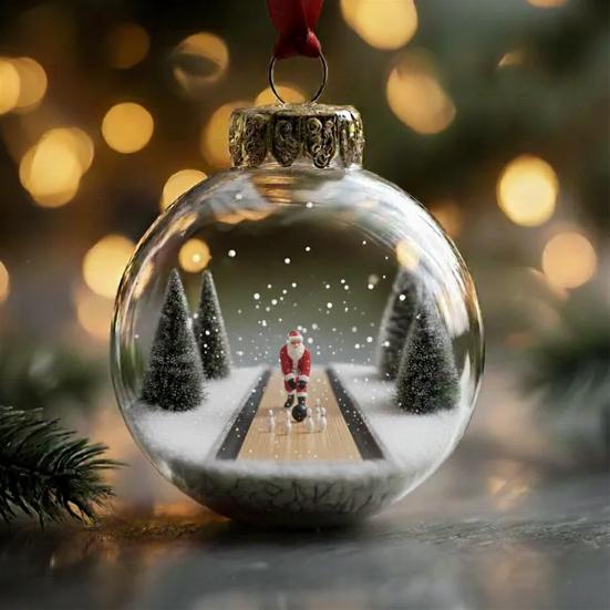 Bombka Szklana Stadion Świętego Mikołaja Ozdoba Wisząca na Choinkę z Motywem Sportowym Świąteczna Dekoracja Domu