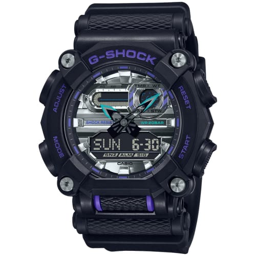 

Casio G-Shock GA-900AS-1ADR, Черный с браслетом, Черный, 52,8 x 49,5 x 16,9 мм, Браслет
