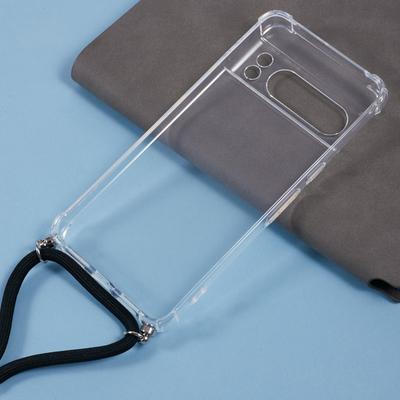 Pro Google Pixel 8 Pro Pouzdro Zesílené Rohy TPU Průhledný Kryt na Telefon se Šňůrkou