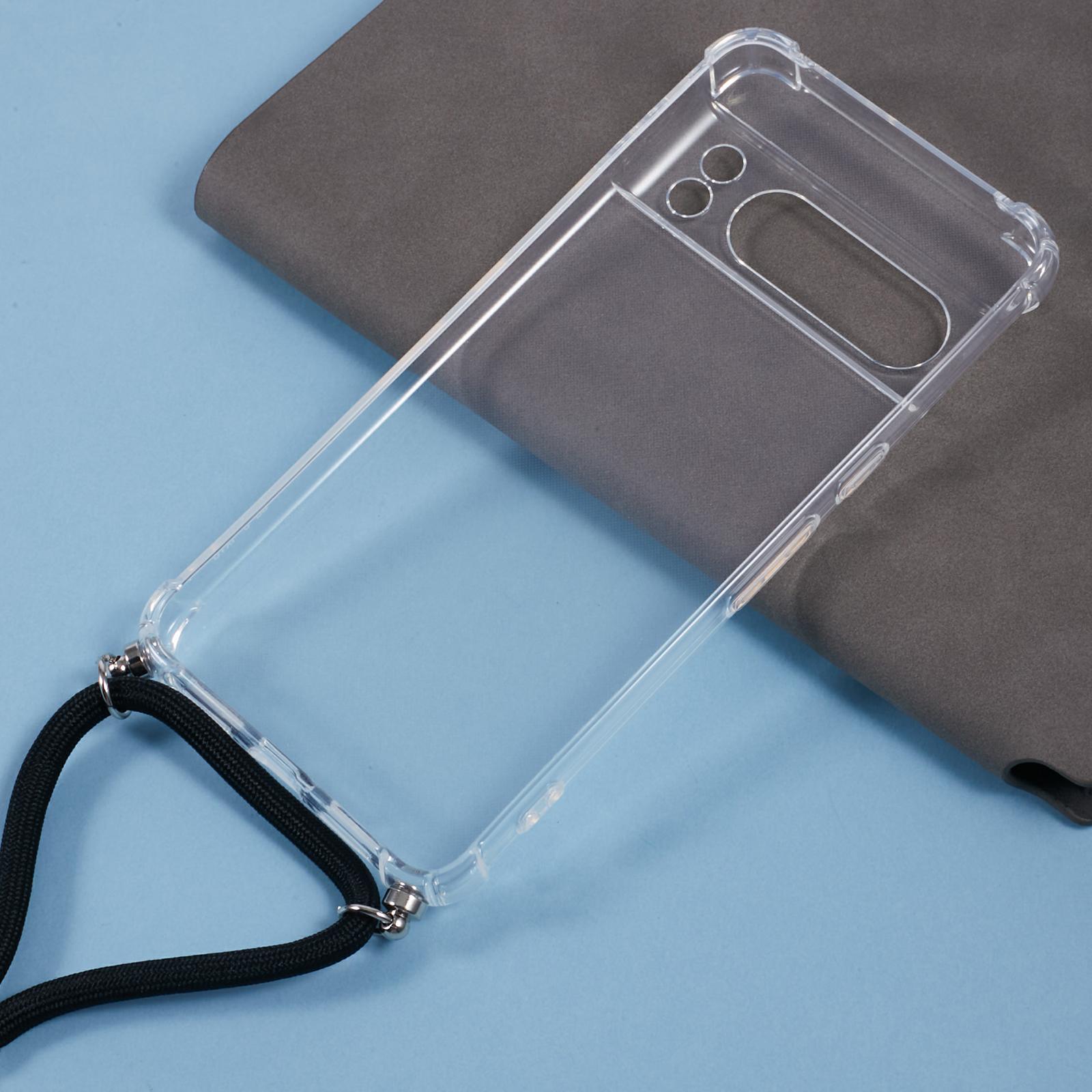 

For Google Pixel 8 Pro Case Reinforced Corner TPU Clear Phone Cover with Lanyard A