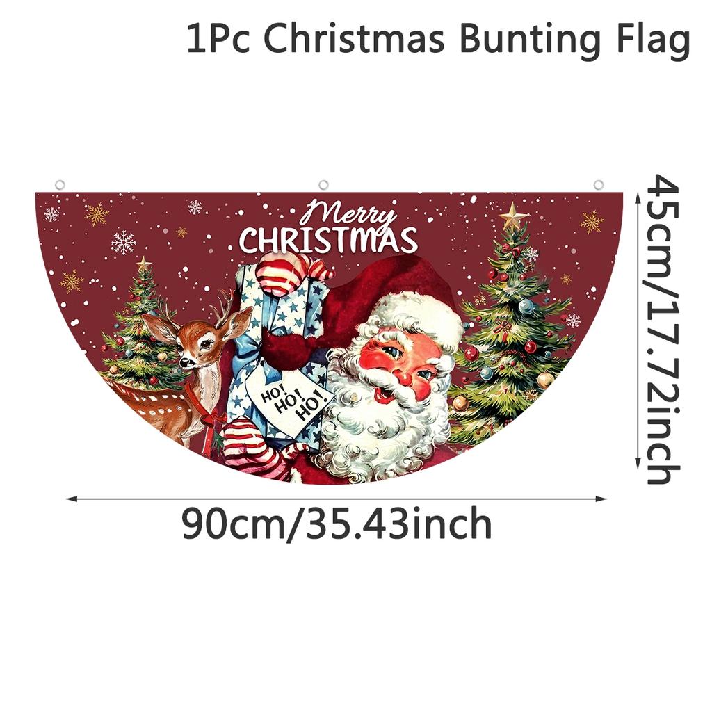 Christmas Outdoor Fan-shaped Flag Banner Christmas Decor for Home 2026 Cristmas Drop Ornament Xmas Navidad Gifts New Year 2026