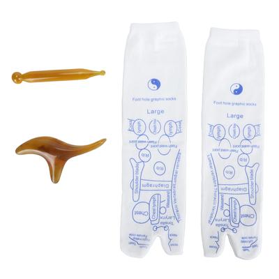 Reflexzonensocken mit Massagegeräten Hochelastische Baumwolle 2 Zehen getrennt Akupressur-Massagesocken