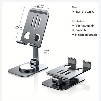 720 Rotate Aluminum Alloy Portable Tablet Holder For iPad Adjustable Flexible Folding Lazy Desktop Live Mobile Phone Stand Mount