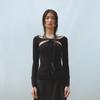 Thirteen Months Hole Strap Knit Top (Black)