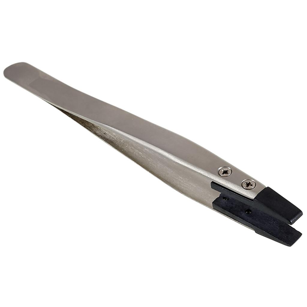 BEST BST-250 Anti-Static Tweezers PPS Coated Flat Tip Tweezers Support Replace Head for Mobile Phone Tablets Maintenance