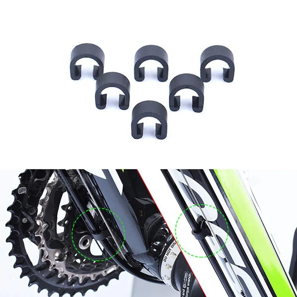 100/50pcs Plastic Bicycle C-Clips Clamps Housing Hose Guide Clamps Bike Brake Derailleur Shifter Cable Fixed Clips Frame Buckle