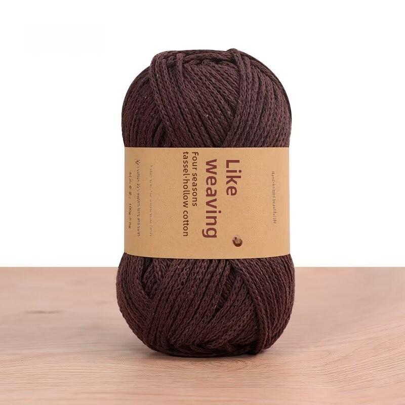 Round 2mm Cotton-Linen Yarn for DIY Crochet Bags & Hats