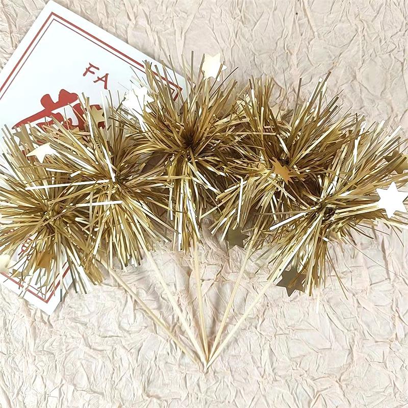 5/20Pcs Glitter Tassels Cake Topper Snowflake Ball Shape Cupcake Toppers for Christmas Birthday Party Baby Shower Cake Decor