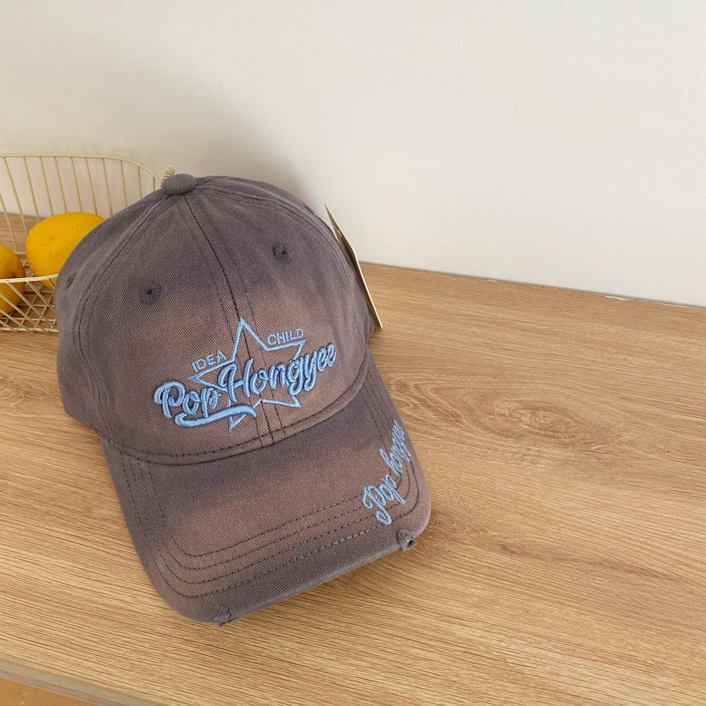 Kids Vintage Distressed Embroidered Baseball Cap Unisex Hip Hop Sun Hat Trendy Casual Duckbill Hat For Boys And Girls