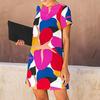 Women's Summer Fashion Casual Print  Sexy Short-Sleeved Dresses