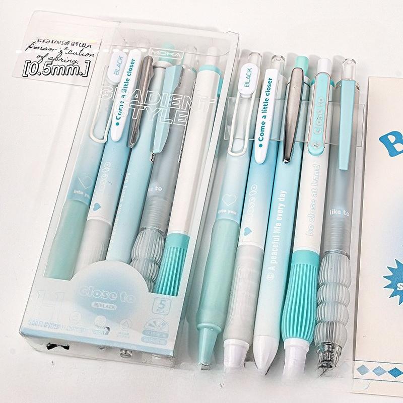 5 pièces/ensemble Ins simplicité Gel stylo coréen couleur unie 0.5MM noir mignon stylos belle papeterie stylos école étudiant/fournitures de bureau
