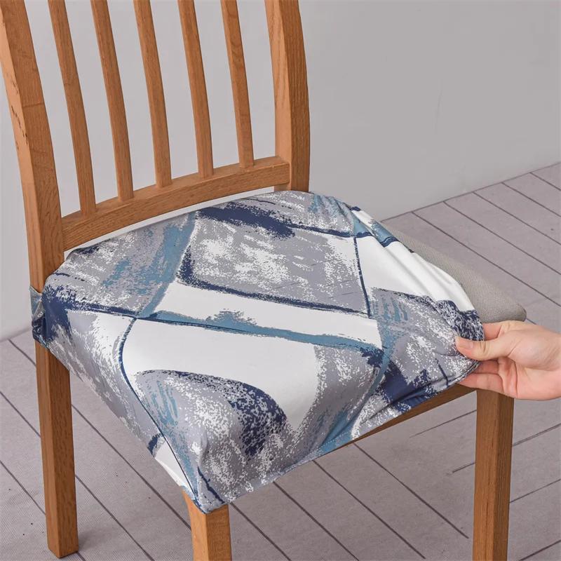 1pc Printed Chair Cover Stretch Dining Chair Seat Slipcover Washable Home Decor Kitchen Chair Case for Hotel Banquet