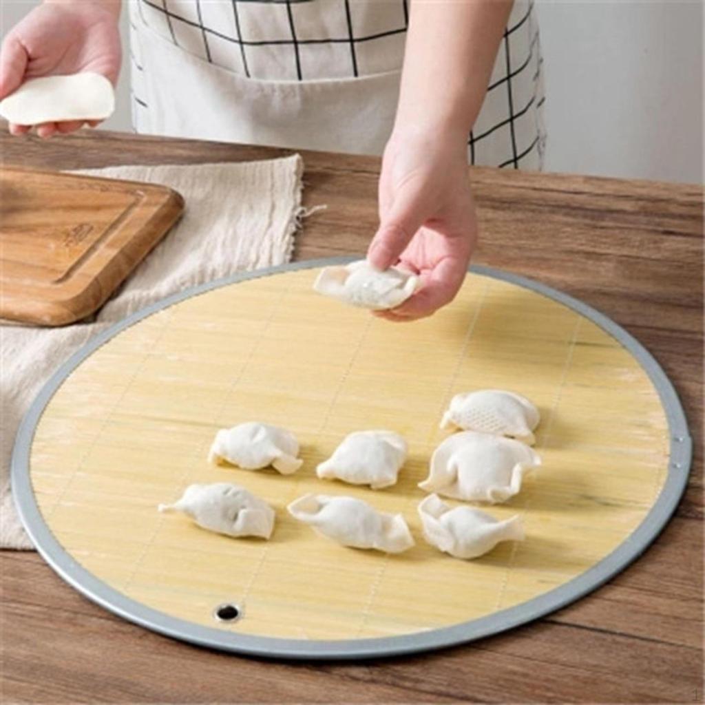 Dumpling Tray Bamboo Serving Holder Food Curtain Round for
