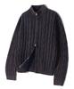 TRILLION Vintage Washed Cable 2-Way Zip-Up Knit (Plum Navy)