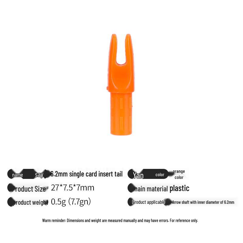 Multicolor Anti-Nail Plastic Arrow Nock with Inner Insert and Outer Wrap, Various Specifications Available.
