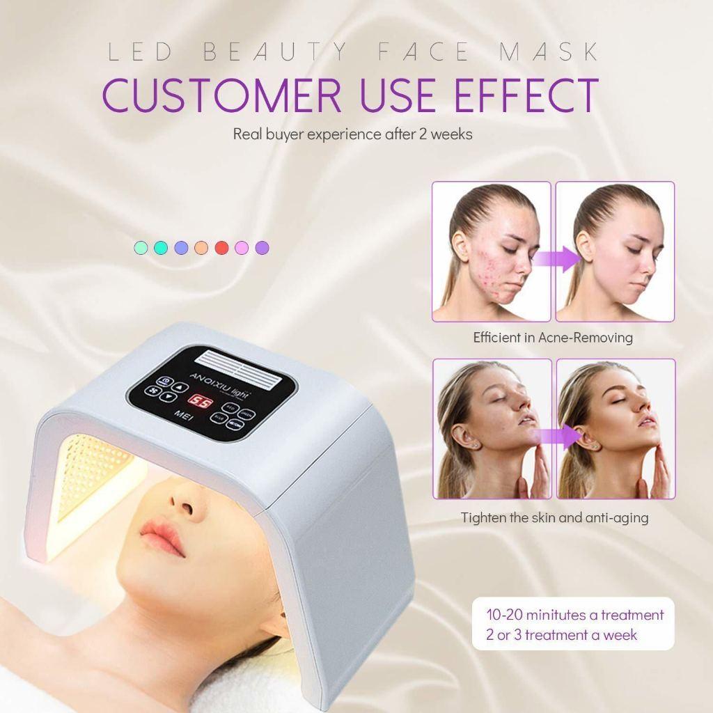 Ready 7 Colors PDT LED Facial Mask Light Therapy Light Skin Rejuvenation Device Spa Acne Remover Anti-Wrinkle Face Care