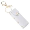 Portable Lipstick Bag Wallet Keychain Mini Storage Bag for Women Solid Color Lipsticks Protective Cover Backpack Decor