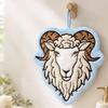 Goat Shaped Hanging Hand Towel 3D Embroidered Machine Washable Soft Towel for Kitchen Bathroom Home Cleaning