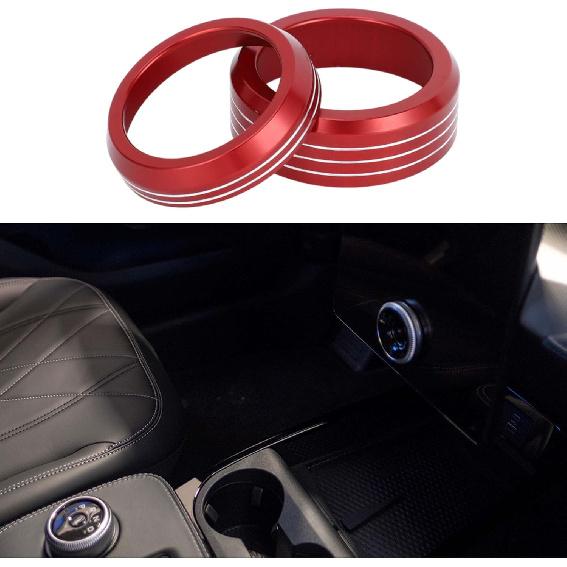 Media Volume Gear Shift Control Switch Knob Cover Ring for Ford Mach-E 2021-2024 Sturdy | Interior Decal Trim Blue 2 Pcs