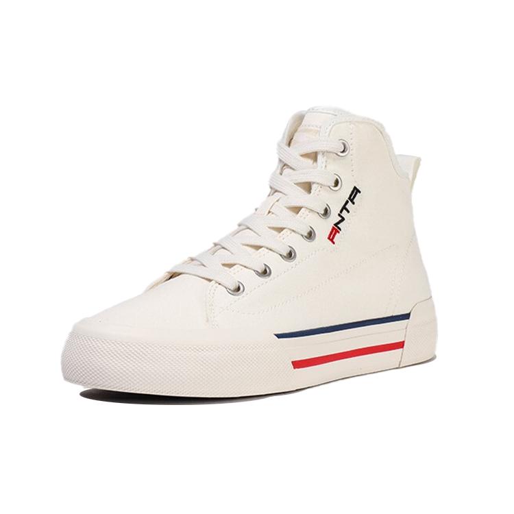 Anta Life Collection Casual Abrasion Resistant Slip Resistant High Top Skateboard Shoes Women's Ivory White 122118665-1