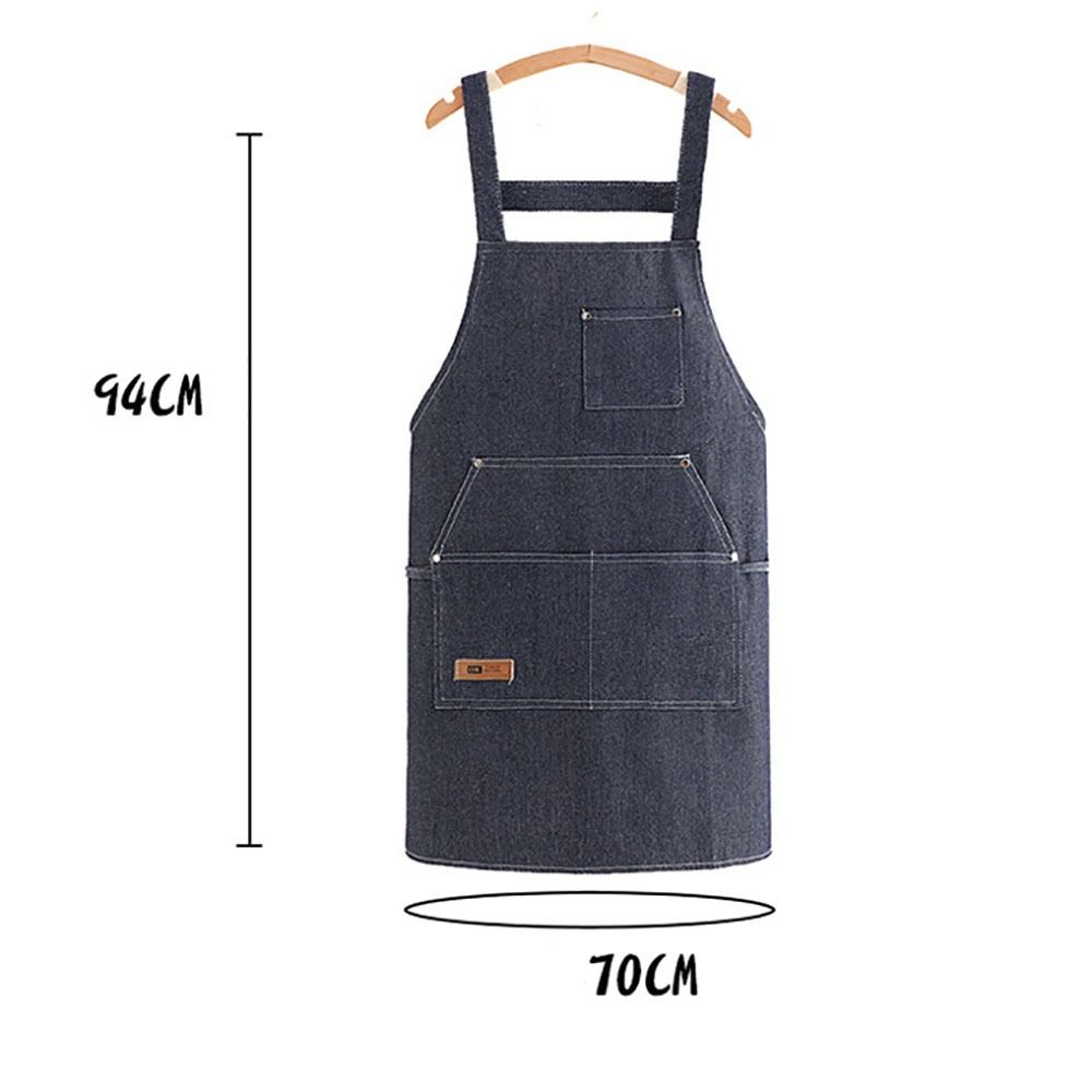 New Thicken Kitchen Aprons Multi-pocket Antifouling Chef Work Apron Canvas Breathable Barista Apron Kitchen