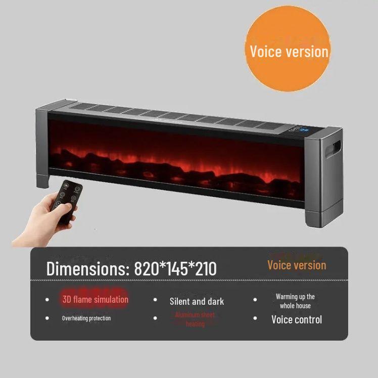 

Yangzi 3D Flame Плинтусный нагреватель: Электрический вентилятор Quick-Heat для ванной комнаты и дома