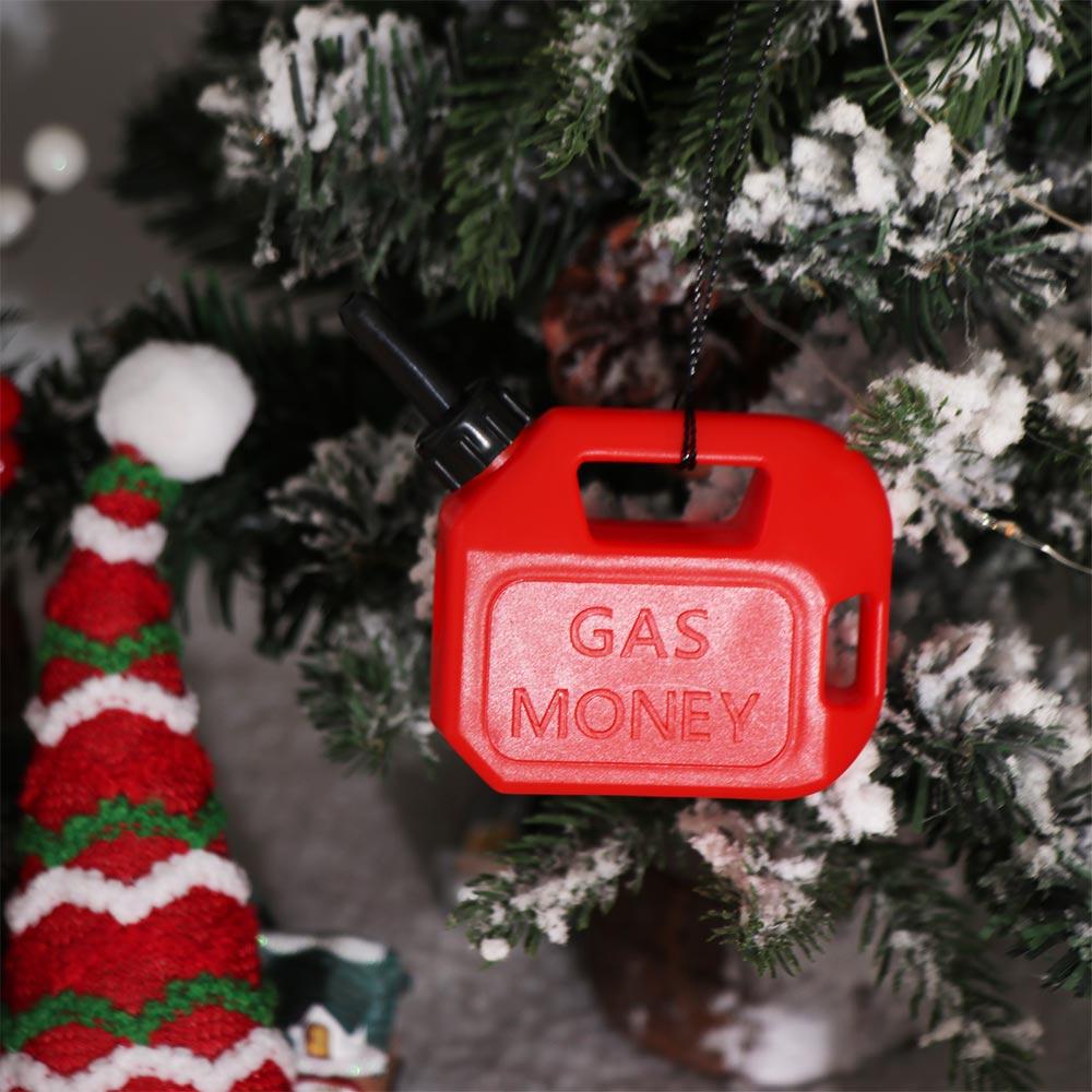 Decorazione Albero di Natale Lattina di Gas Ornamento Mimi Serbatoio Rosso Risparmio Denaro Decorazione Plastica Appeso Lattina di Gas Fermasoldi Ornamento