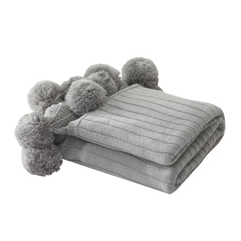 Knitted Air-conditioning Blanket Pear Flower Ball Blankets Nordic Decorative Blanket Ins Knitted Line Blankets