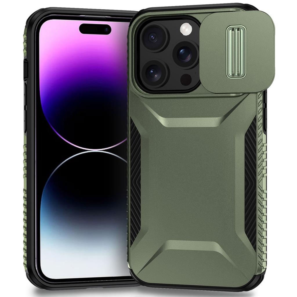 For iPhone 14 Pro Case TPU+PC Phone Cover with Sliding Lens Protection