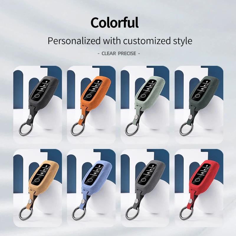 Alcantara Suede Remote Car Key Shell Case Coverk For Toyota Prado Crown Camry Corolla Sienna Highlander RAV4