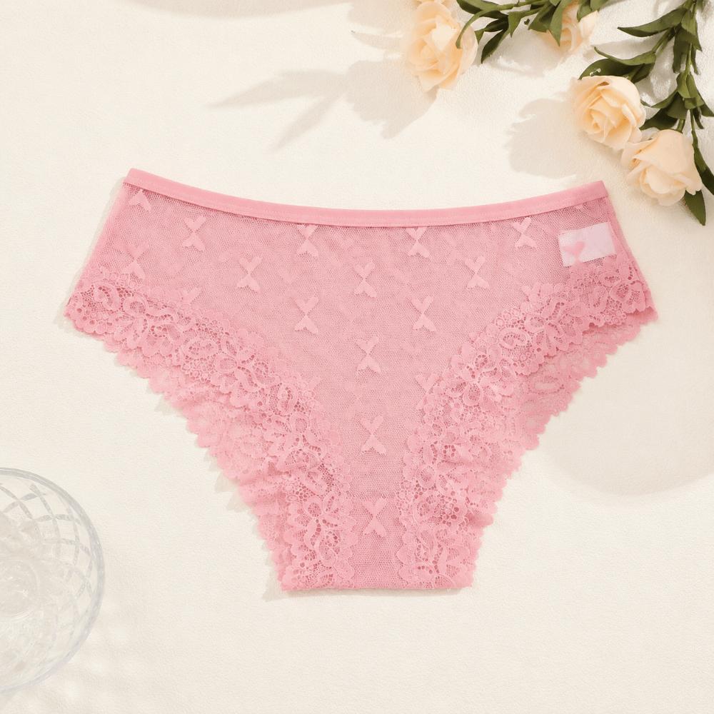 Seamless Lace Trim Briefs Transparent Perspective Underwear Breathable Women Lace Panties Female