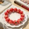 3D Simulation Fruit Beaded Bracelet Resin Pear Charms Adjustable Chain For Teen Girls Daily Party Wear Jewelry Accessories