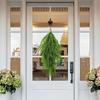 Durable Plastic Christmas Wreath Realistic Pine Leaf Design Greenery Garland For Fireplaces Wall Door Decoration