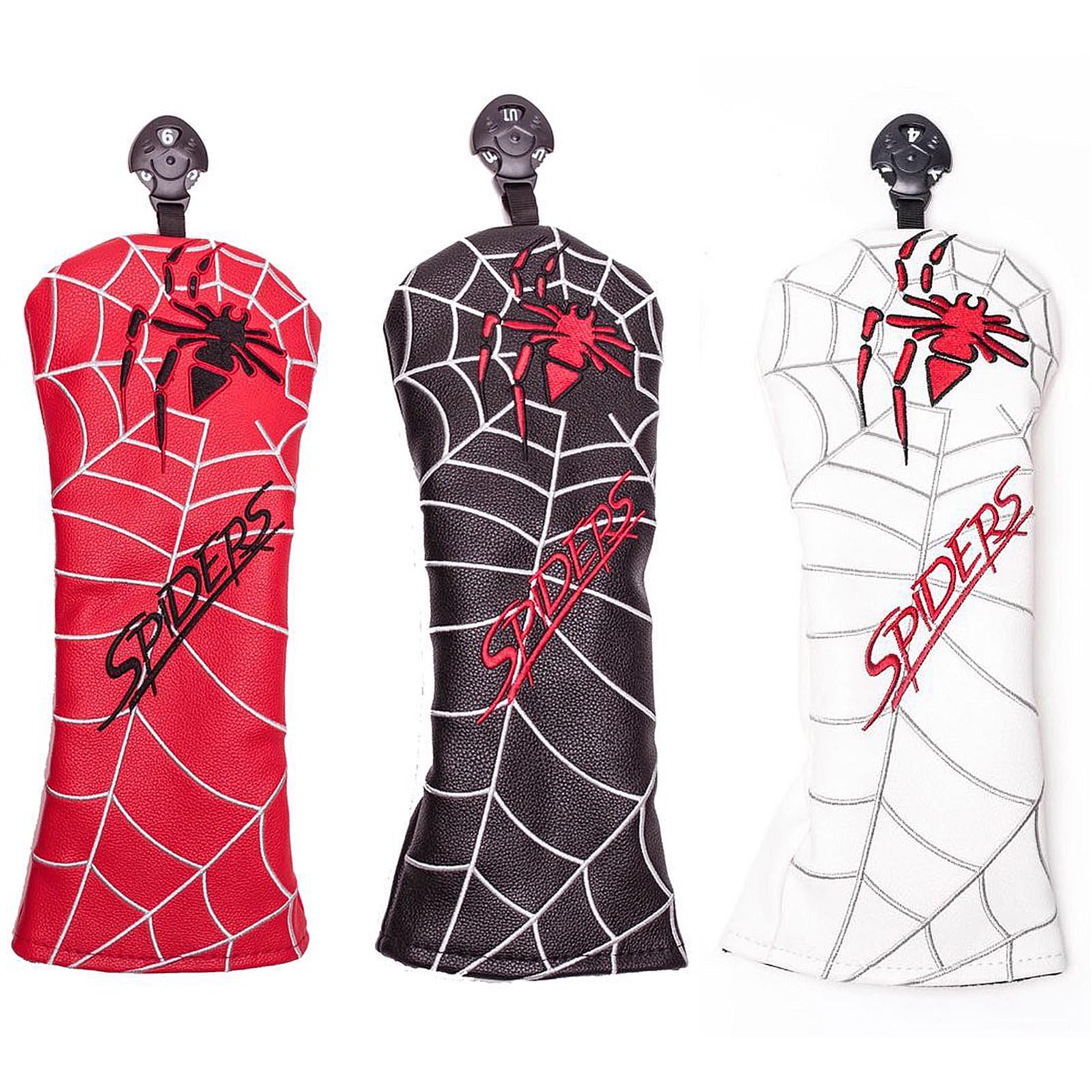 

Golf Cover with Conversion Waterproof Black Headcover, Utility/UT Tag, Spider, Red, White, (Black) чёрный