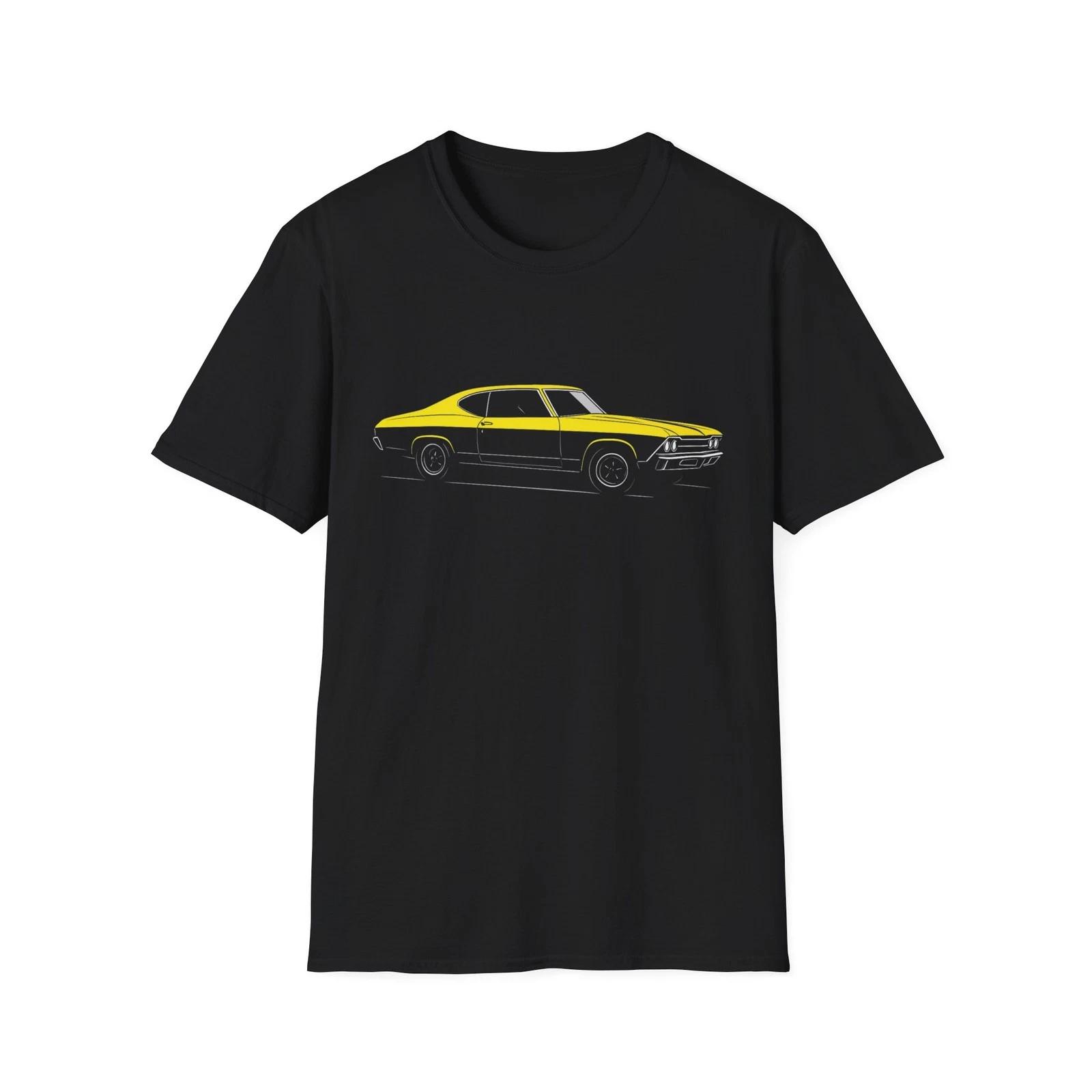 1969 Chevy Chevelle SS T-Shirt – Yellow & Black Muscle Car Shirt | Classic Tee XXXL