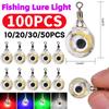 10-100Pcs Mini Fishing Lure Light  LED Attracting Fish Light Eye Shape Fishing Squid Fishing Bait Luminous Lure Underwater