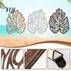 Minimalist Tropical Home Decor 3Pcs Hollow Monstera Leaf Wall Decoration, Wooden Art Hanging Plaque, Decorative Modern Farmhouse Sculpture with