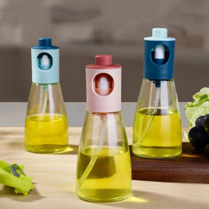 Olive Oil Vinegar Soy Sauce Spray Bottle Set, Kitchen Glass Condiment Bottles, Barbecue Baking Essential Tools