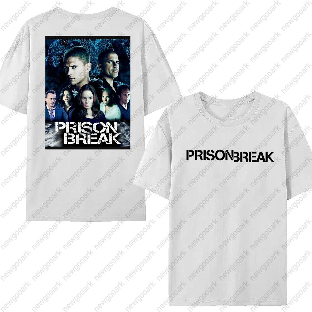 Intage T Shirt Black and White Michael Scofield Simple Cotton T Shirts Prison Break Tshirt for Male Summer Y2K Casual Top Tees