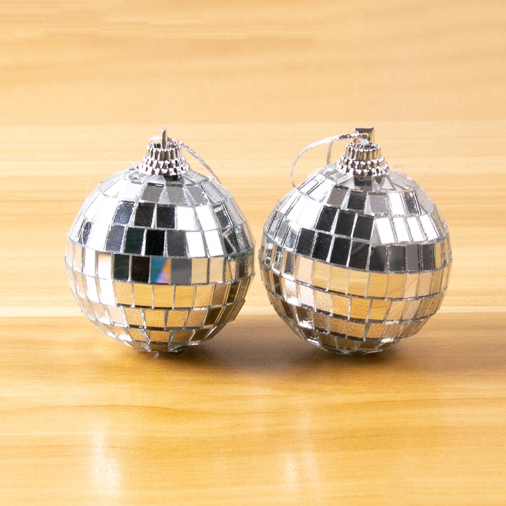 3-10cm Spegel Discobollar Prydnad Silver Discoboll Hängande Dekoration Reflekterande Boll för 70-tals Discobelagd Fest Bar Möhippa