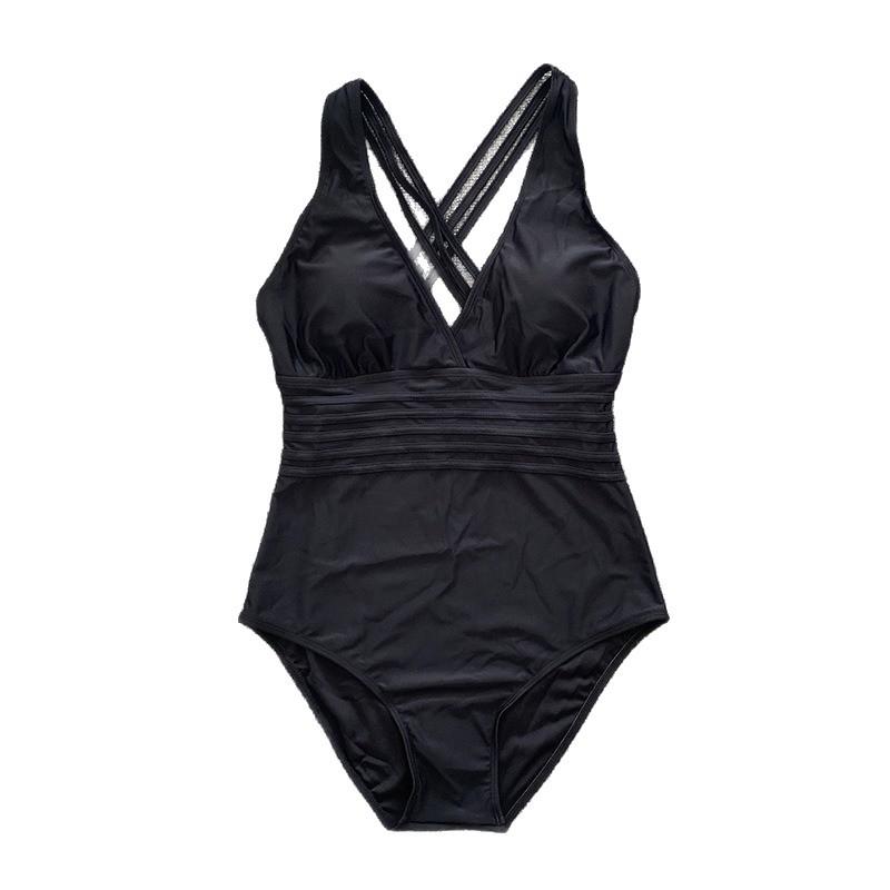 One Piece Swimsuit Women Cross Bandage Backless Swimwear Female Push Up Monokini Bathers Bathing Suits Beachwear Swim