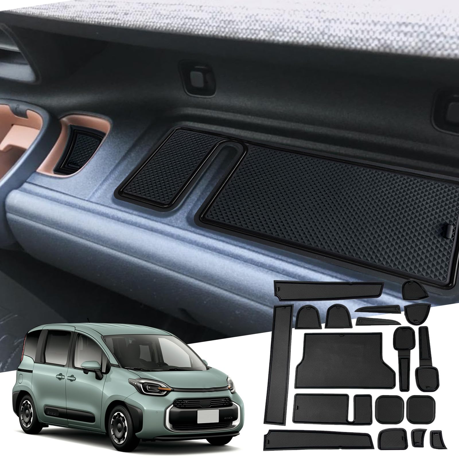 

WEIPIN Toyota Sienta 10 Эксклюзивный резиновый коврик Внутренний резиновый коврик Защита от пятен Sienta 3-го поколения Прочный Шумоподавление Легко установить Новый чёрный