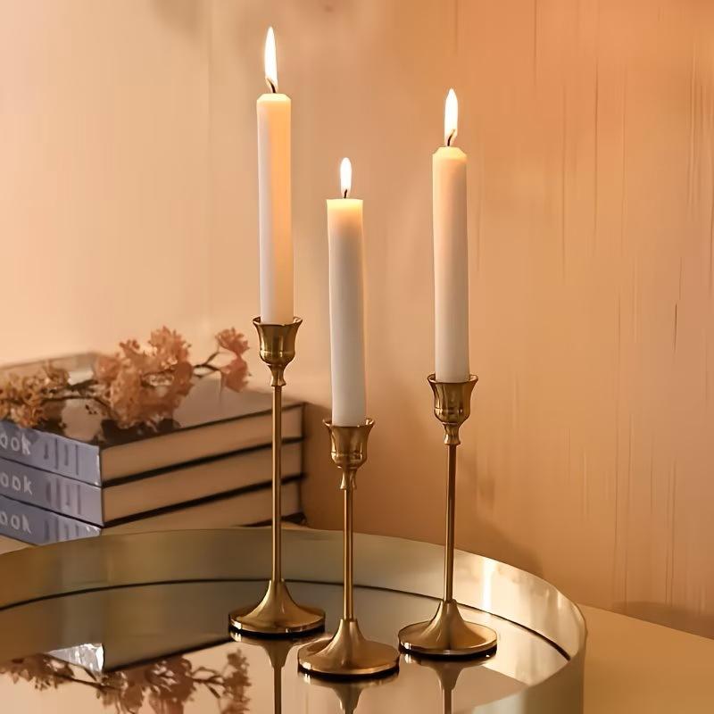 European Style Exquisite Metal Candlestick Elegant Rustproof Candle Stand for Wedding Table Home Dinner Decor