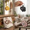 Portable Pet Hair Storage Bag PU Leather Memorial Key Chain Dogs Paw Pendant  Funeral Supplies