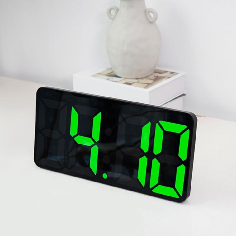 Clear Display LED Wall Clock with Digits, Countdown Calendar and Thermometer Adjustable Brightness for Comfort